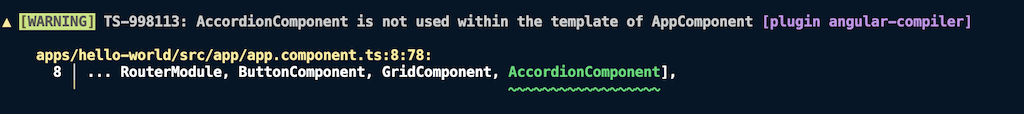 The new Angular compiler can warn you during build if you have unused import